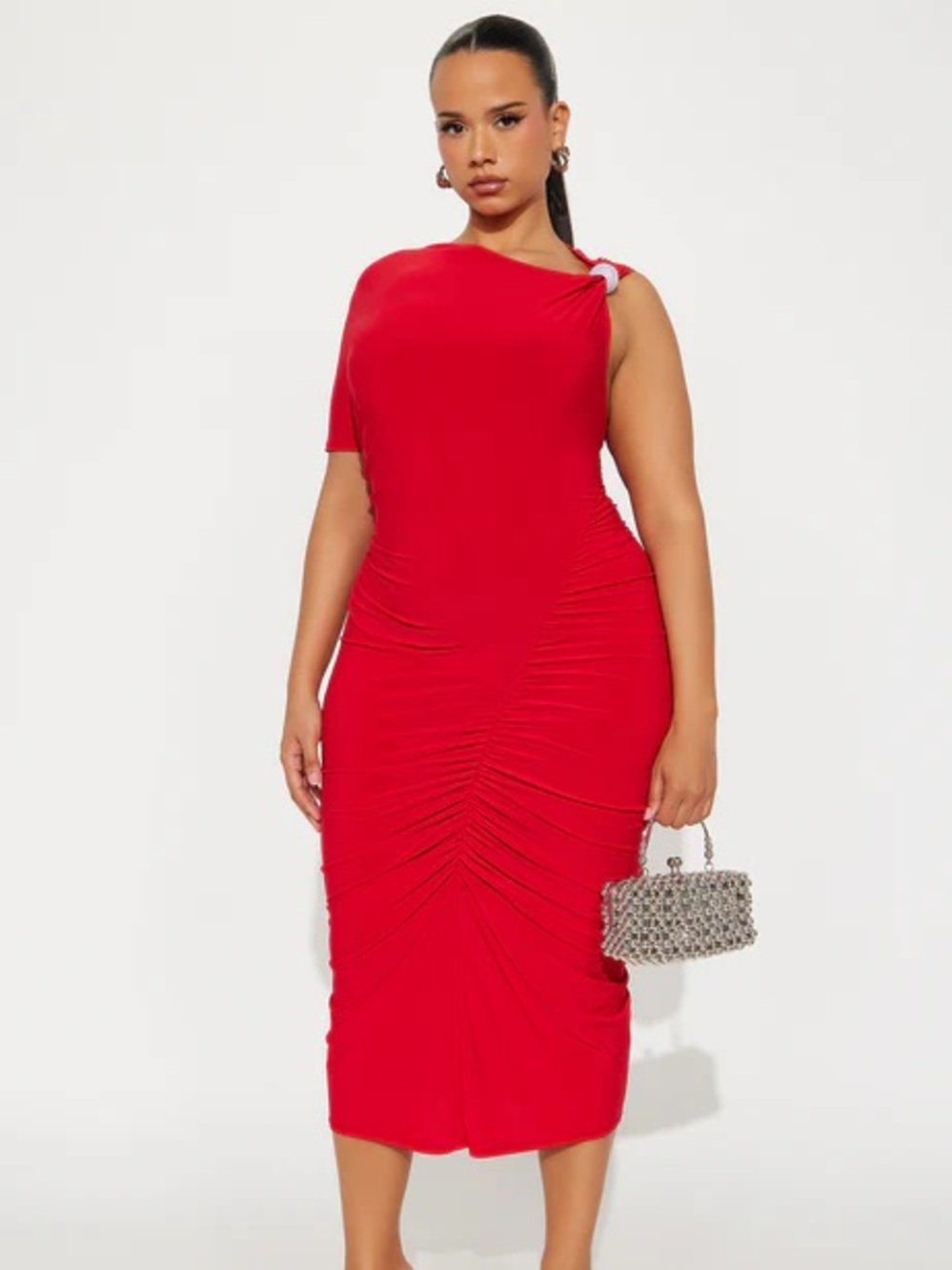 Fancy Girl Ruched Midi Dress NEW 🏷️ - Picture 5 of 6